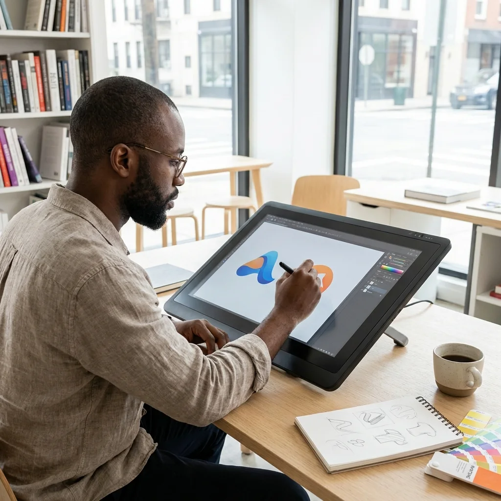 A designer refining a digital interface