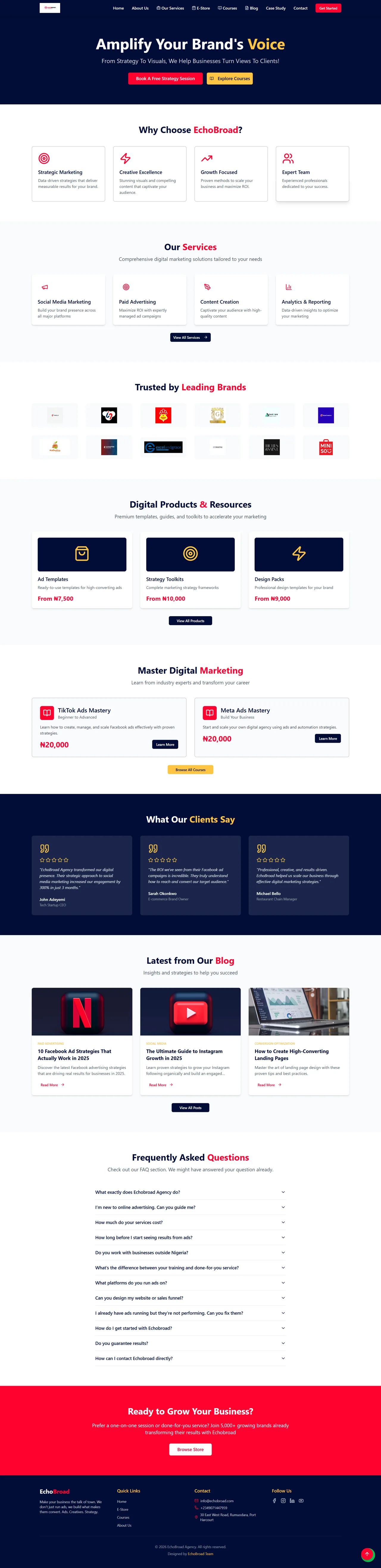 EchoBroad complete website design