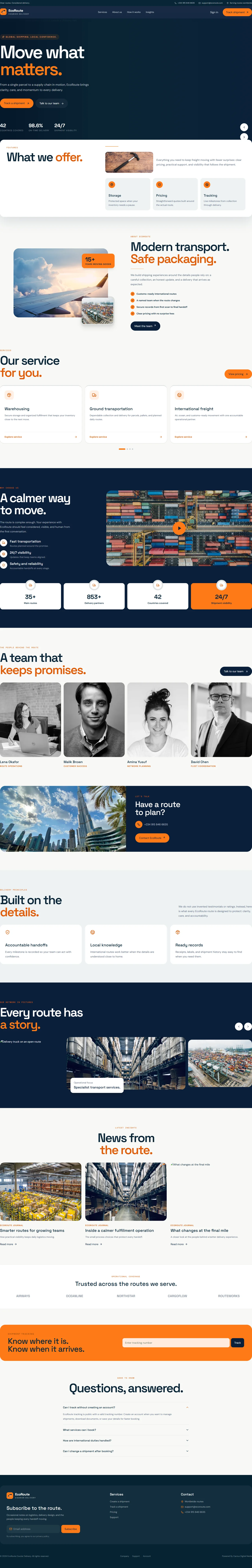 EcoRoute complete website design