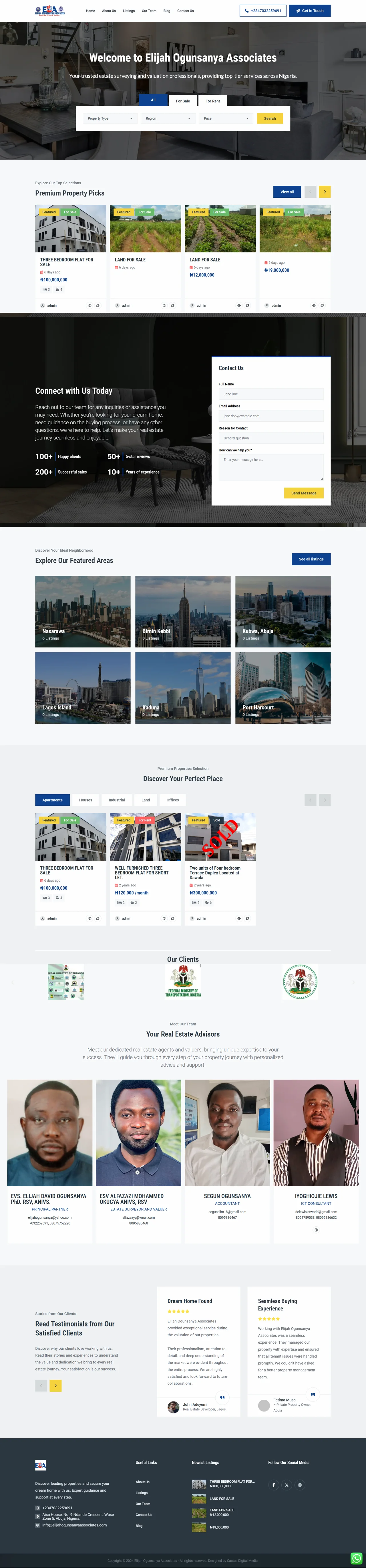 Elijah Ogunsanya Associates complete website design