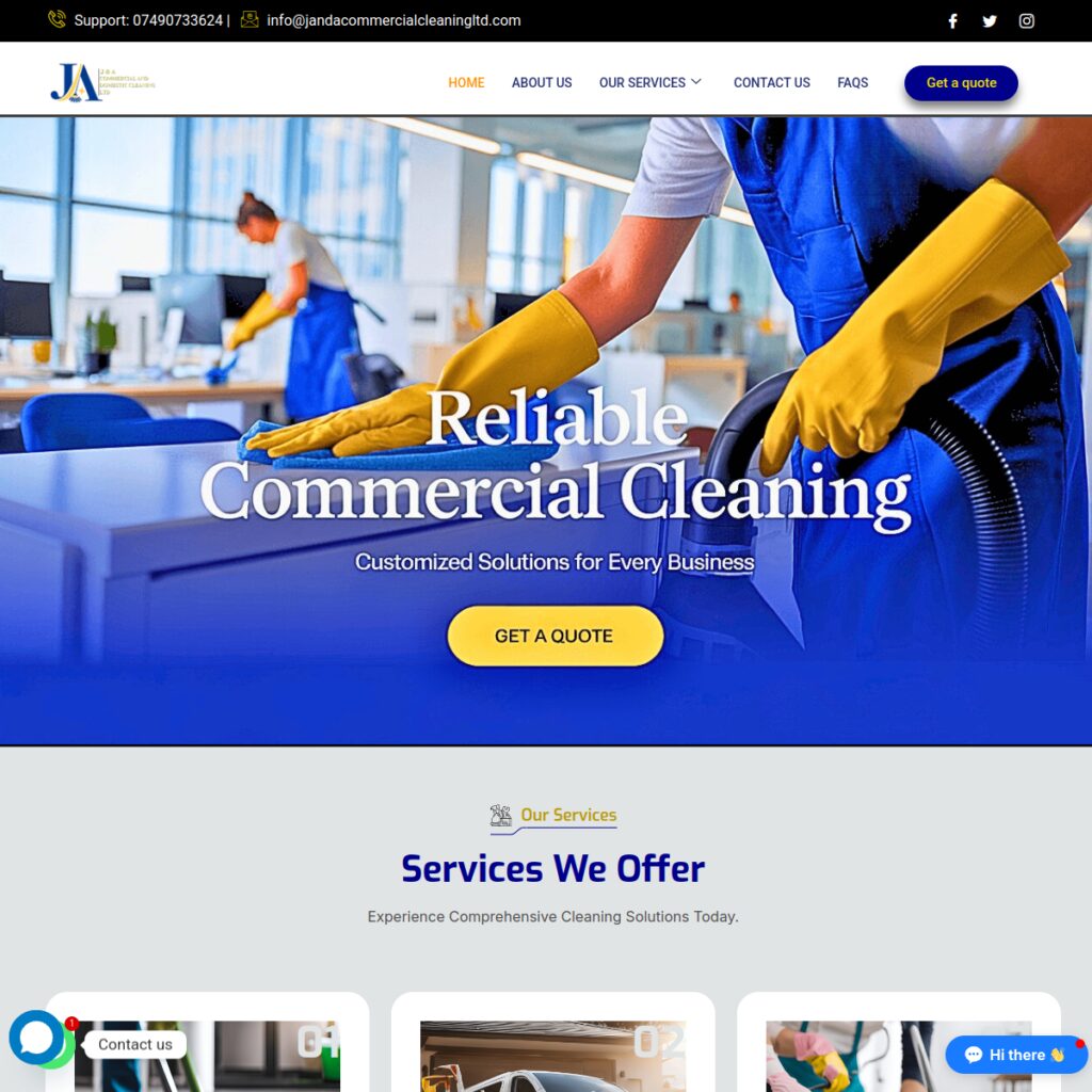 Janda Commercial Cleaning Ltd project design
